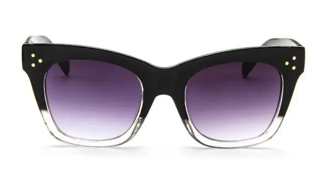 big cat eye sunglasses Luxury Rectangle Sunglasses Women Brand Designer PC Frame Gradient Lens Classic Rivet Shades Female Male Fashion Eyewear UV400 round sunglasses women Sunglasses