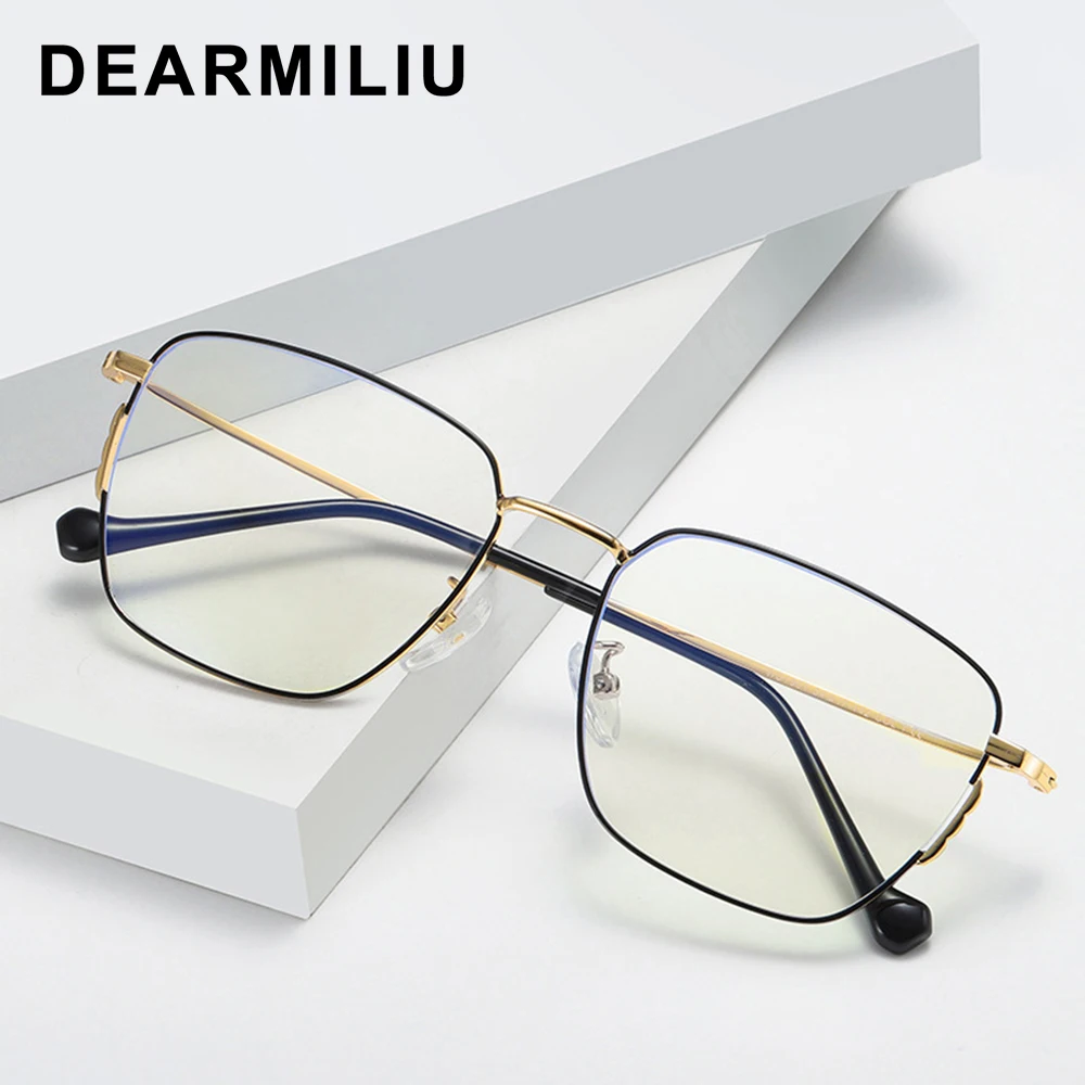 DEARMILIU квадратные Розовые золотые анти-голубые световые блокирующие очки светодиодные компьютерные очки для чтения радиационно-стойкие игровые очки