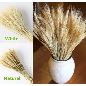 

100pcs Natural Dry Wheat Decorative Artificial Flower Wedding Home Decor White