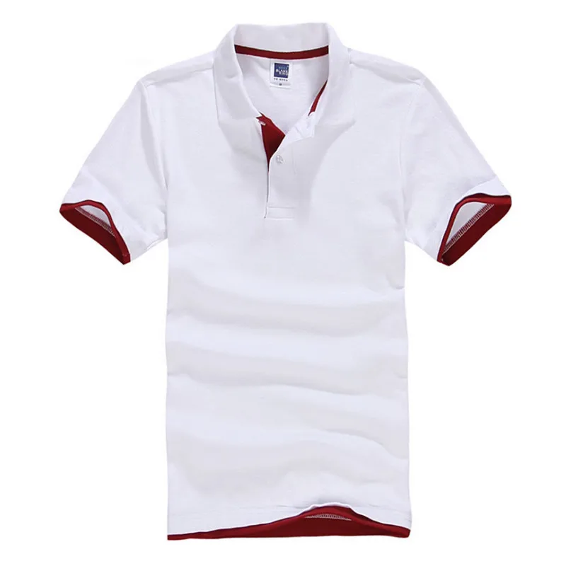 High Quality Tops&Tees Men's Polo shirts Business men brands Polo Shirts Turn-down collar mens polo shirt - Цвет: bai-hong