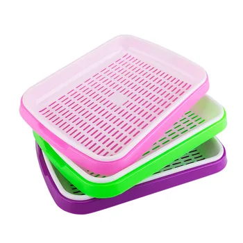 

Seed Sprouter Tray Container Grow Lid Gardening Planting Pot Trays Sprouting Bean Hydroponic Culture for Garden Home Office