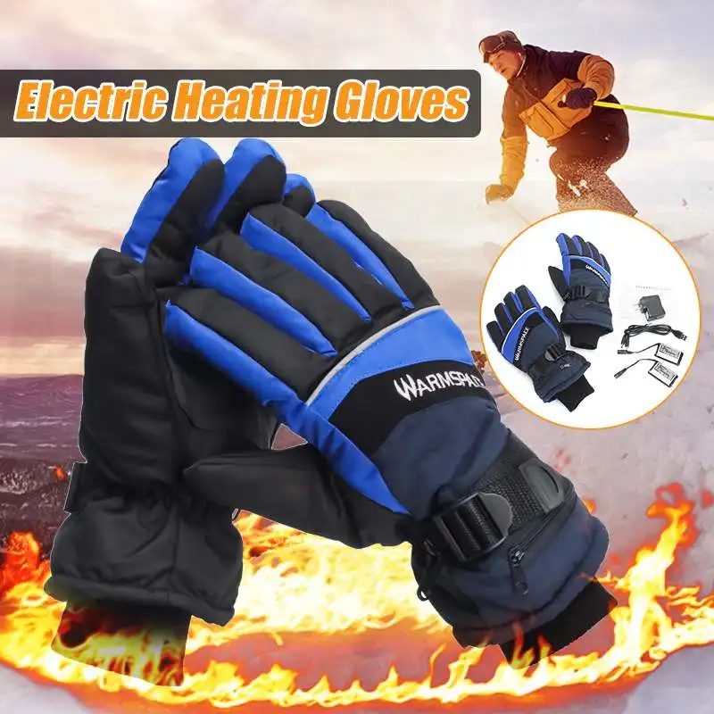 Waterproof Motorcycle Outdoor Electric Heated Gloves Snowboarding Work Winter Gloves Hands Warmer With 2pcs Rechargeable Battery