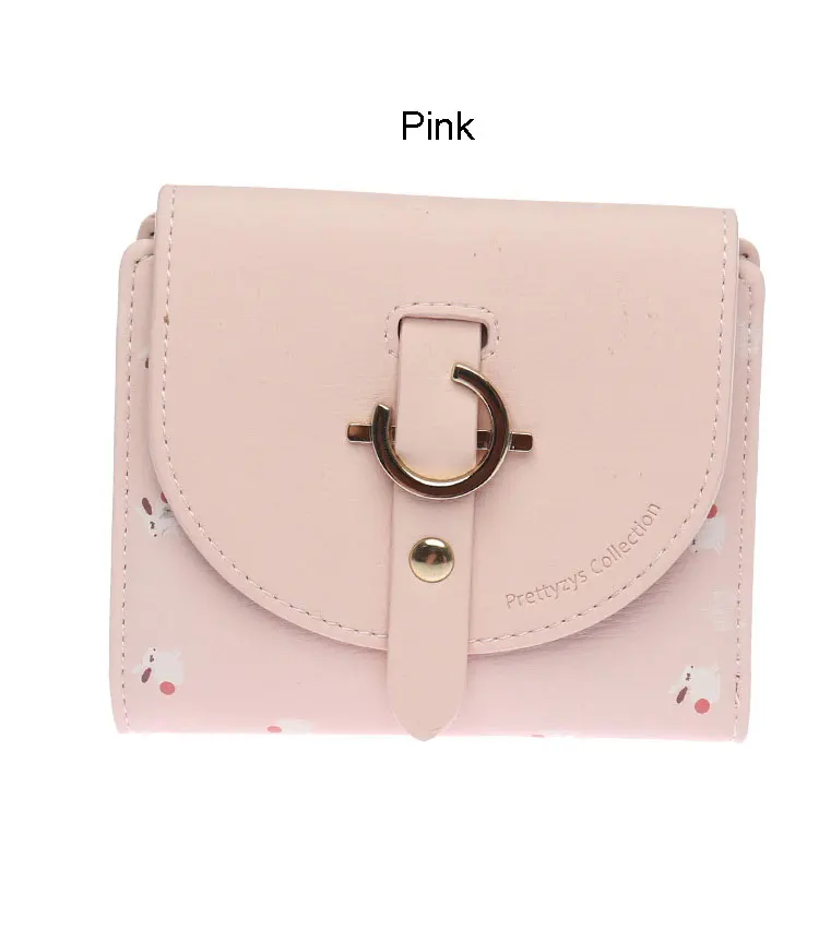 Женский Милый Винтажный короткий кошелек, модный кошелек из ПУ кожи, женская сумка для карт, женский клатч, маленький кошелек с зажимом для денег