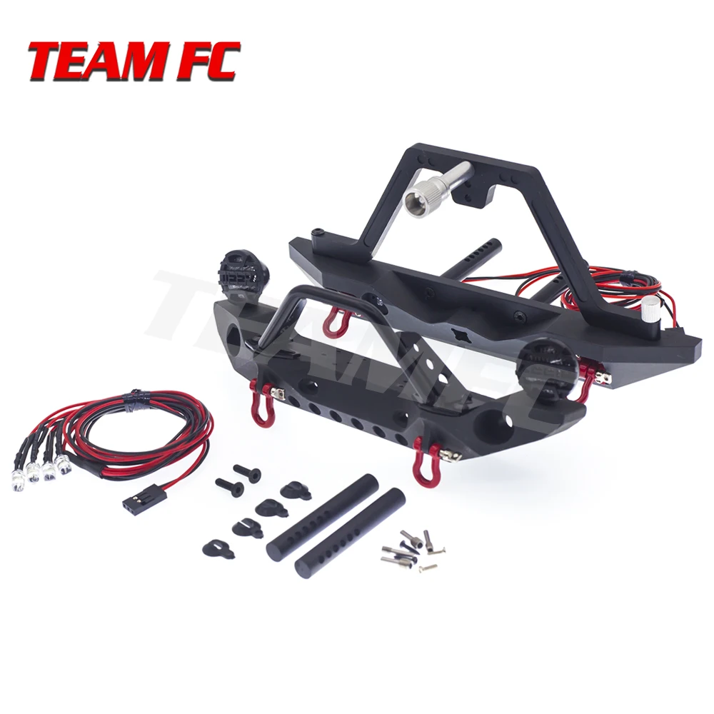 

1pair Metal Front Rear Bumper with Led Lights for 1/10 RC Crawler Axial SCX10 90046 SCX10 III AXI03007 TRAXXAS TRX-4