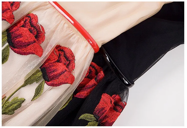 Длинное вечернее платье новинка высокое качество мода L XXL Женская одежда роскошные наряды с длинным рукавом летнее платье винтажные платья с вышивкой