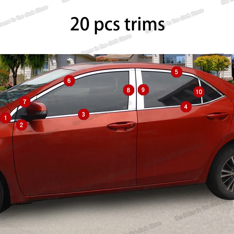 Lsrtw2017 Car Styling Car Window Trims For Toyota Corolla 2013 2014 2015 2016 2017 2018 E170 