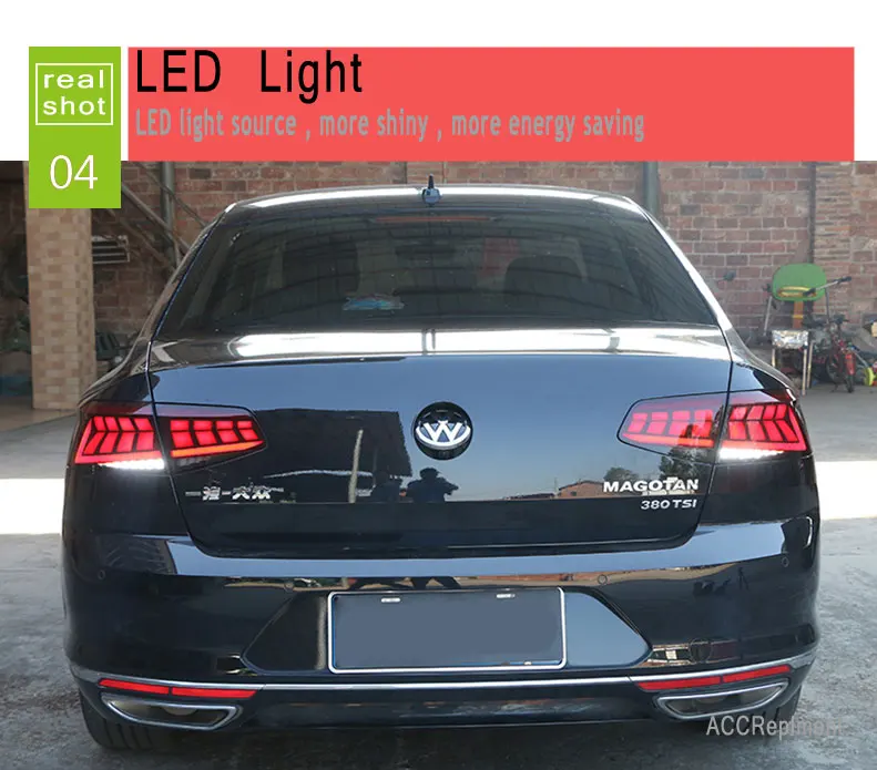 Автомобильный Стайлинг для VW Magotan B8 задний светильник s- для Magotan B8 светодиодный задний фонарь+ сигнал поворота+ тормоз+ задний светодиодный светильник
