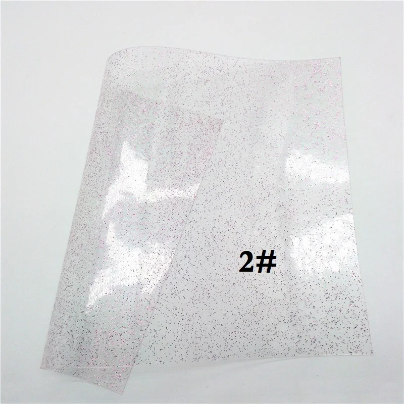 2 Glitterwishcome 21X29 см A4 размер винил для бантов прозрачный ТПУ, прозрачные блестящие кожаные листы для бантов, GM697A - Цвет: 2