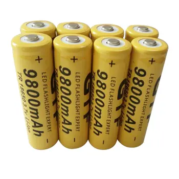 

8 pcs Universal 18650 3.7V 9800 mAh Rechargeable Li-ion Batteries Tip Main Batery Cell For LED Flashlight Torch Camera
