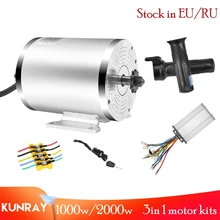 Kunray E-bike Conversion Kit 1000w 2000w Brushless Motor Controller 36V-60V 45A Twist Throttle Power Ignition Lock