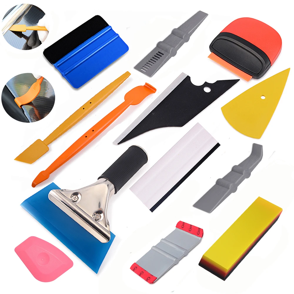 FOSHIO-accesorios para coche, Kit de herramientas de envoltura de vinilo, escurridor magnético PPF, raspador, película de fibra de carbono, envoltura de cuchillo, tinte de ventana