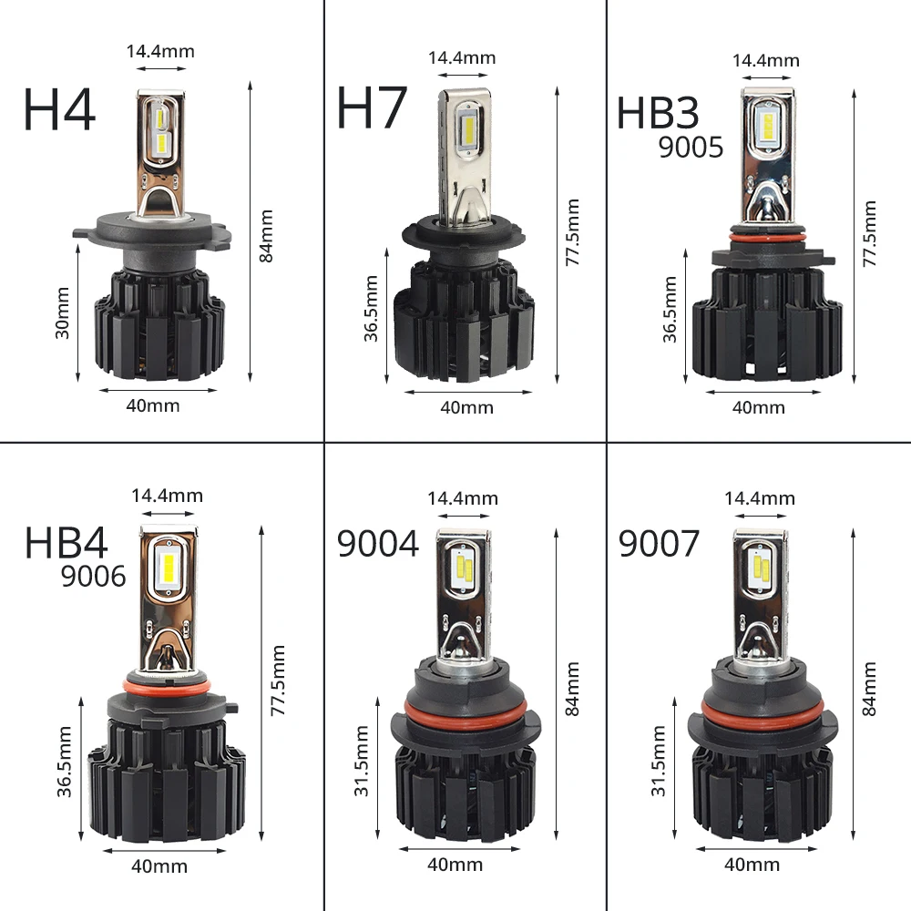 Hviero 2X H4 H7 9012 5202 H16 H8 100W 13600Lm IP67 Auto Led Front Bulb Automobile Headlamp Fog Light 6000K Car Lighting HID Xenon Light