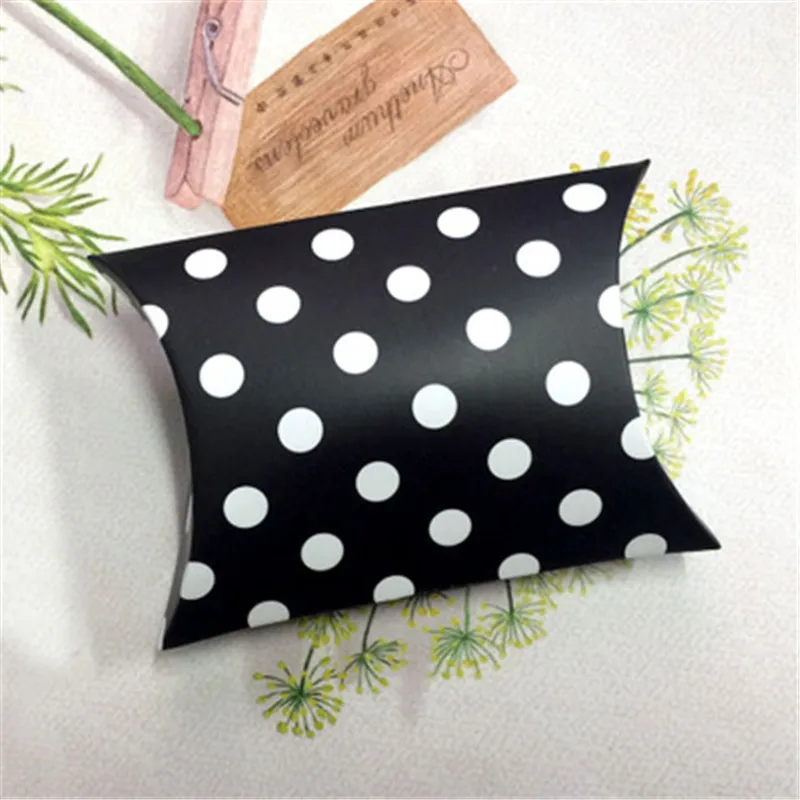 

100pcs Retro Pillow Shape Candy Boxes Packaging Creative Candy Box for Wedding Birthday Party Supplies Gift Package