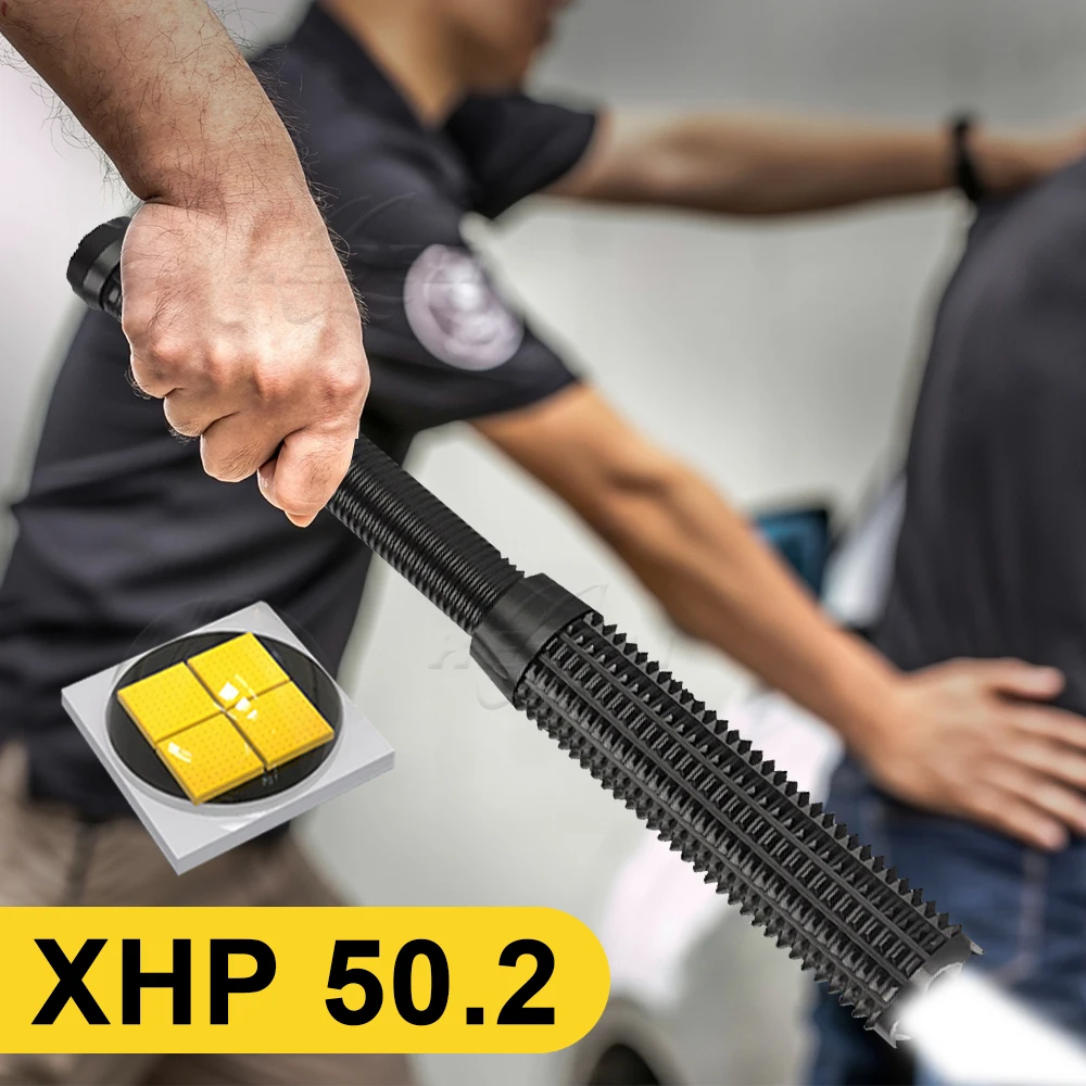 100000 лм супер XHP50.2 фонарик с телескопической Полицейской Дубинкой перезаряжаемый