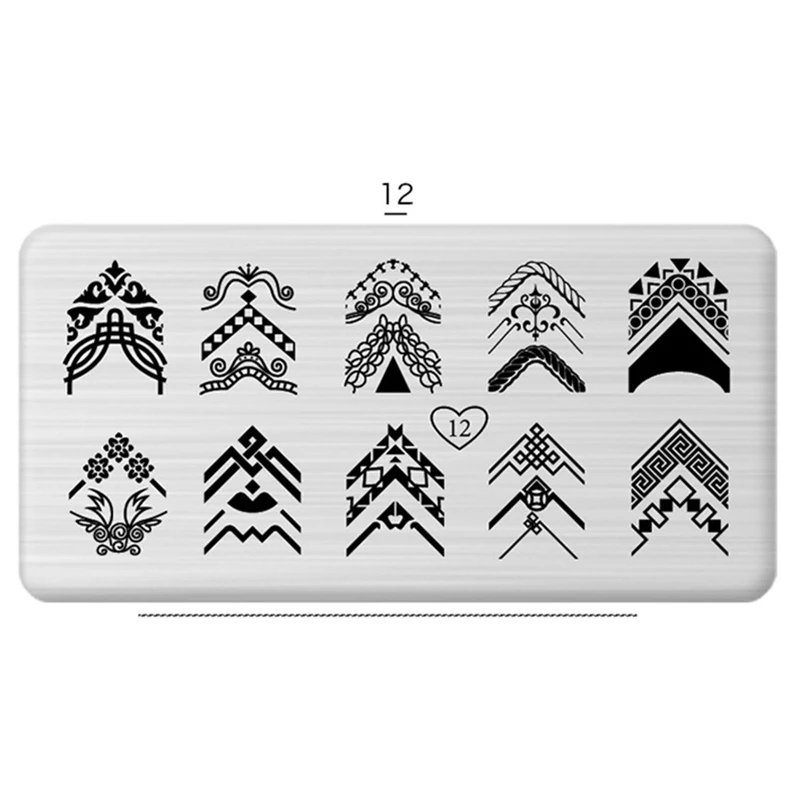 Nail Stamping Plates DIY Nail Stamper Nail Stencil Nail Charm Nail Deco Nail Art Accessoire Nail Designs Nail Art Decorations - Цвет: 12