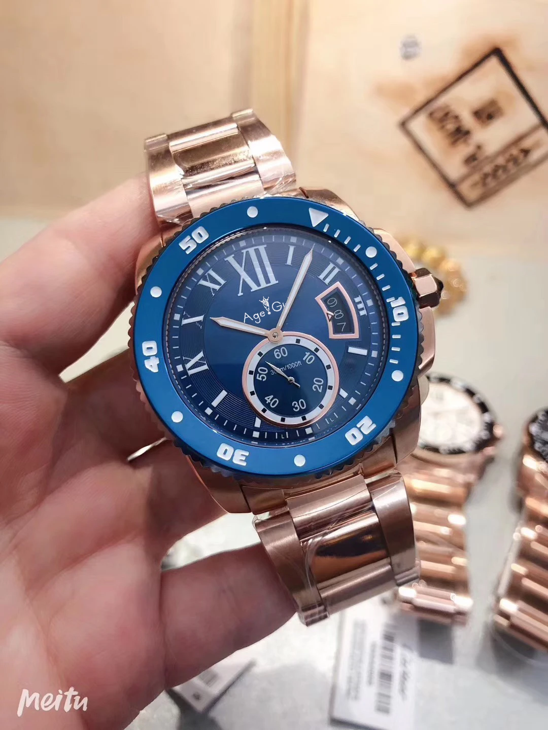 

Famous Brand New Men Automatic Mechanical Rome Dial Ceramic Bezel Stainless Steel Black Blue Rose Gold Sapphire Sport Watch AAA+