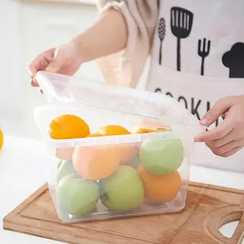 

1PC Clear Fridge Storage Containers Plastic Vegetables Fruit Preservation Sealed Box Large Cereal Container Box