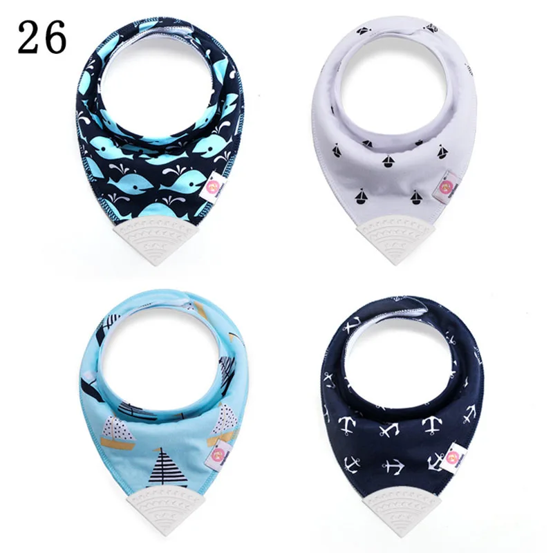 cute baby accessories Baby Bibs with Teether Baby Stuff Triangle Bib Silicone Baby Scarf Cotton Drooling Towel Burp Cloth Infant Feeding Towel baby essential  Baby Accessories