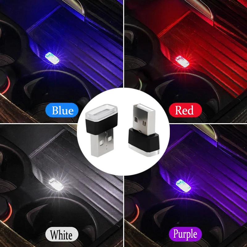 Автомобильный окружающий неоновый интерьер мини USB светильник светодиодный