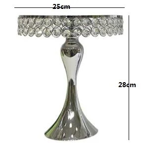 Silver M Серебряная Золотая Хрустальная подставка для торта с гальваническим зеркалом для украшения дома, свадьбы, вечеринки, подставка для кексов - Цвет: Silver M