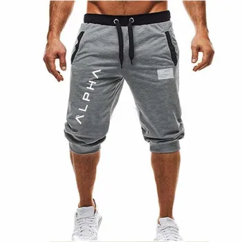 

brand new Mens gym shorts Run jogging sports Fitness bodybuilding Sweatpants male workout training Brand Knee Length short pant