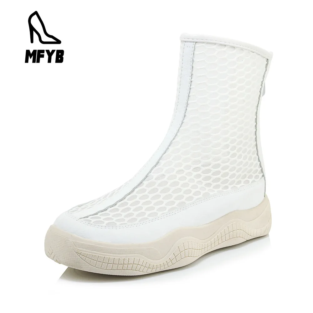 

MFYB Women's boots 2019 autumn new product comfortable flat bottom platform zipper low tube cool boots 34-46