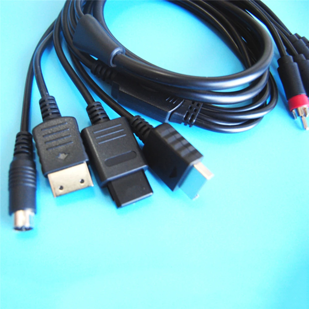 Многофункциональный AV S кабель RCA видео аудио для Sega Saturn SS DC PS1 PS2 SNES N64 NGC SFC игровая