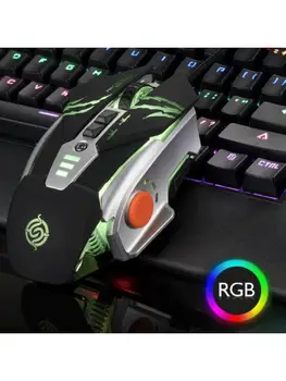 

6 Gear DPI Adjustable Wired Programmable Mechanical Mouse RGB Breathing Light D08A