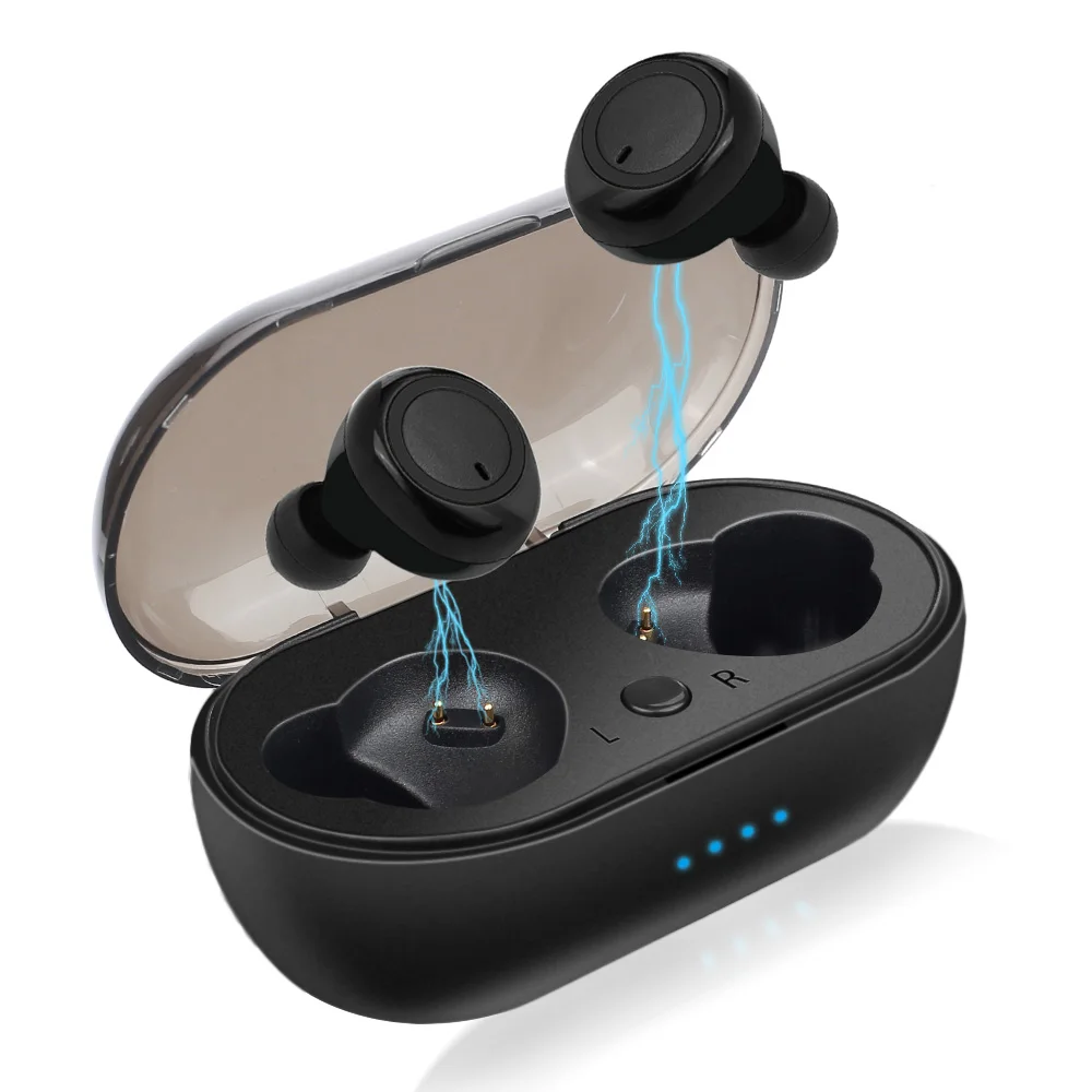 Черный W12 TWS Беспроводные Мини Bluetooth наушники для Xiaomi huawei Iphone стерео наушники спортивные наушники с микрофоном портативная зарядная коробка - Цвет: Черный