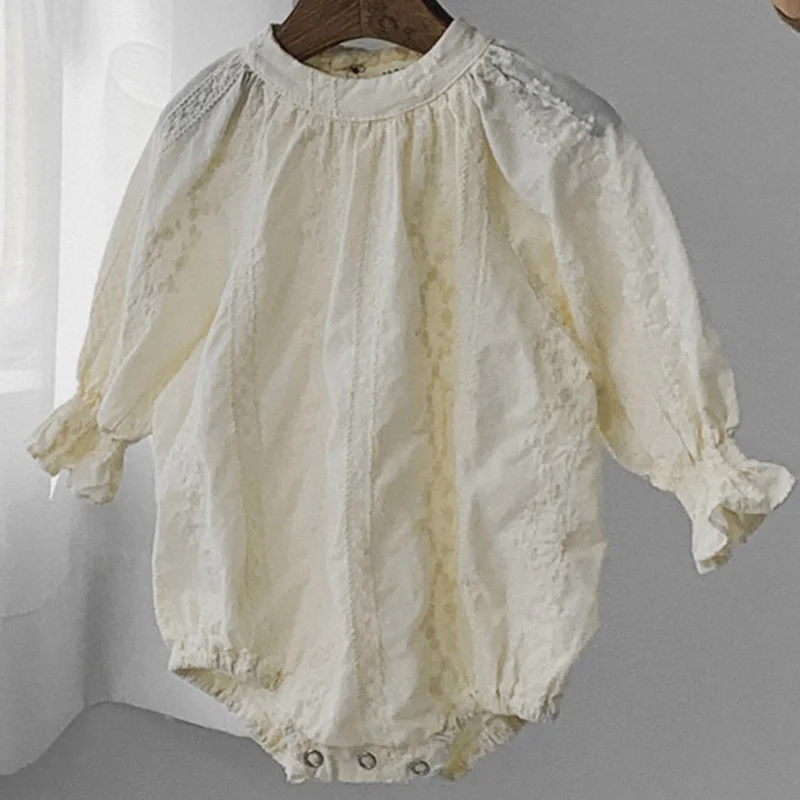 Одежда для маленьких девочек боди в Корейском стиле цельное с вышивкой | Мать и