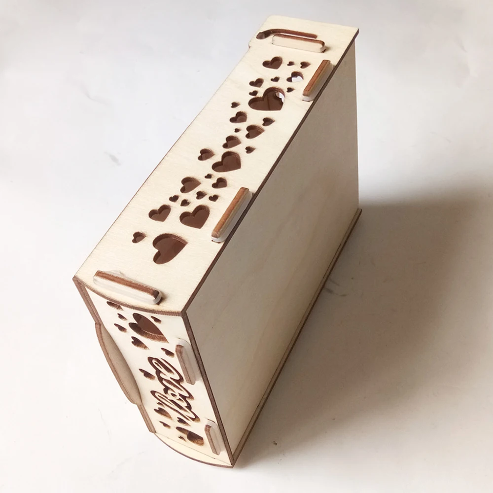 Wooden Signature Box for Wedding Guests Message Leaving Decoration Wedding Guestbook Memory Card boxs