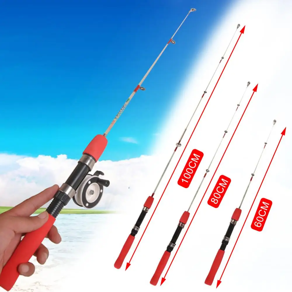 

Outdoor Winter Ice Fishing Rod Fishing Reel Solid Transparent Plug Rod Portable Ultra Short Ice Fishing Rod