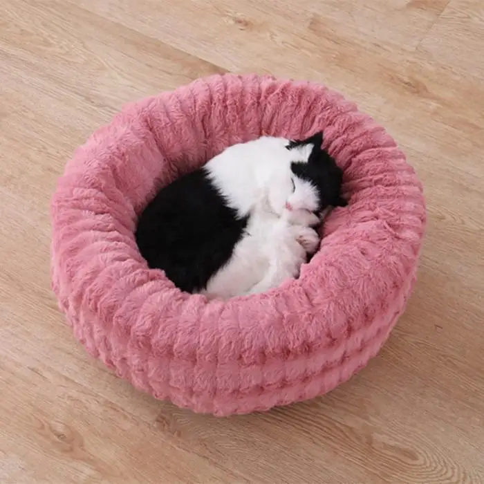Теплый пончик Cuddler кошки собака кровать плюшевая собака Успокаивающая кровать Pet спальный коврик трость делла леттиера дель Гатто дель латте rotondo UYT магазин