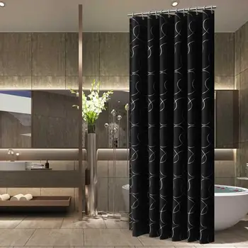

25Shower Curtains Geometric Flowers Cartoon Bath Curtain Cortina Waterproof Polyester For Bathroom with 12pcs Plastic Hooks