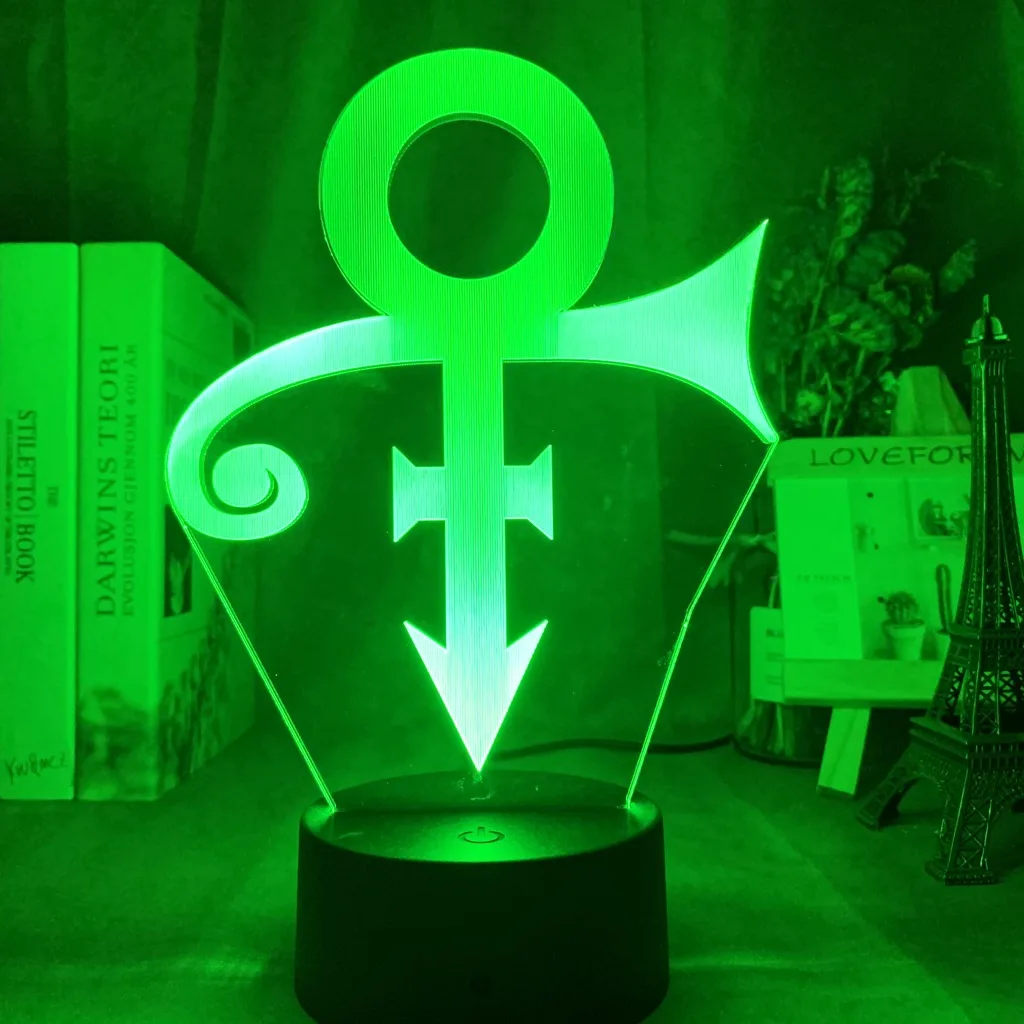 

Acrylic Led Night Light Prince Symbol Logo Nightlight for Office Room Decoration Touch Sensor Color Changing Table Usb Lamp