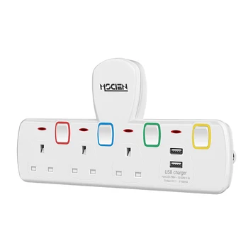 

Plug Extension UK 3 Way with USB Mscien Wall Socket Extension Individually Switched power strip without Cable
