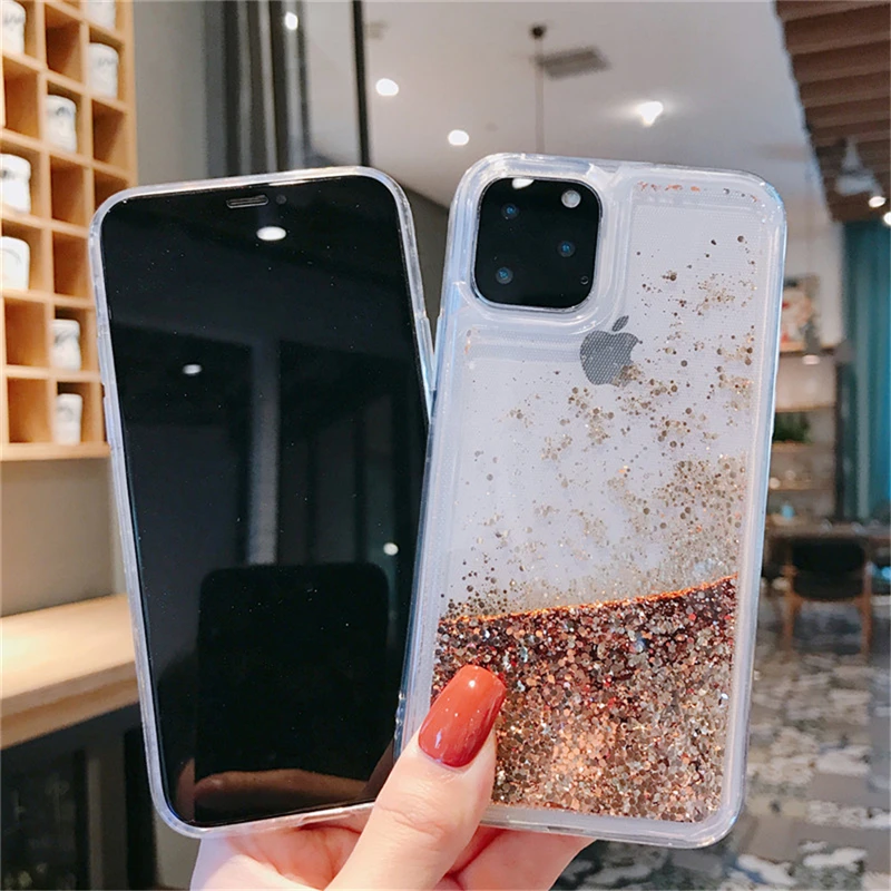 iphone 7 case Liquid Quicksand Case For iPhone 12 mini 11 Pro X Xs Max XR 7 8 6 6s Plus Max SE 5 5s Flowing Glitter Star Soft Silicone Cover iphone 7 plus case