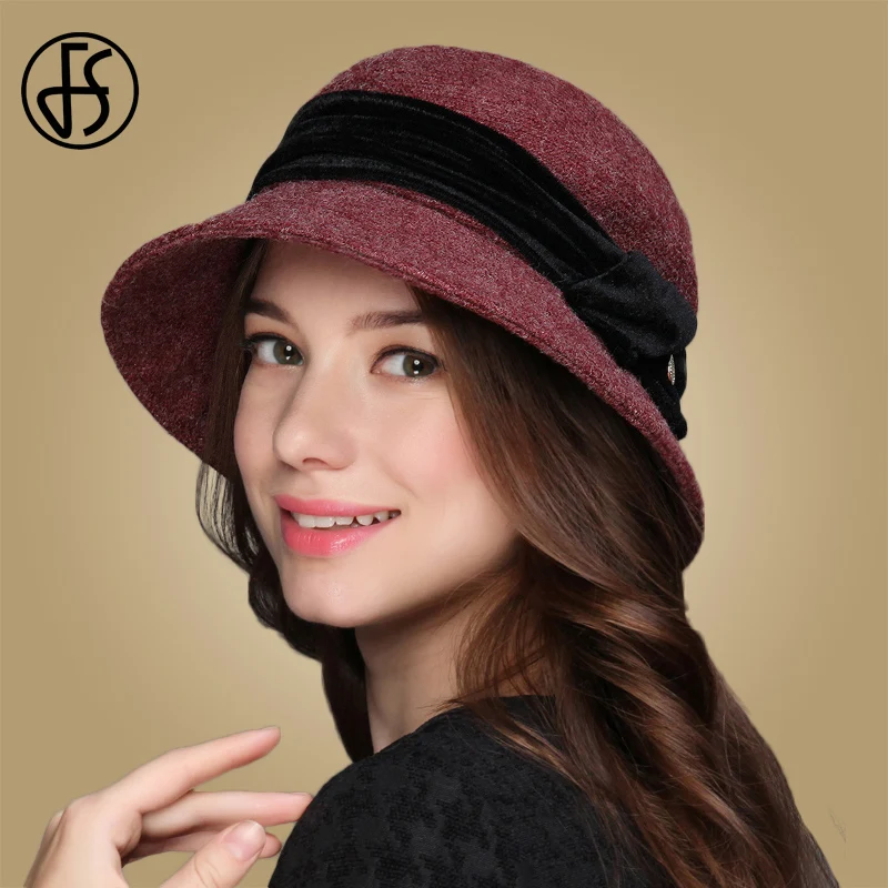 Женская шерстяная Панама FS винтажная теплая фетровая шляпа с широкими полями