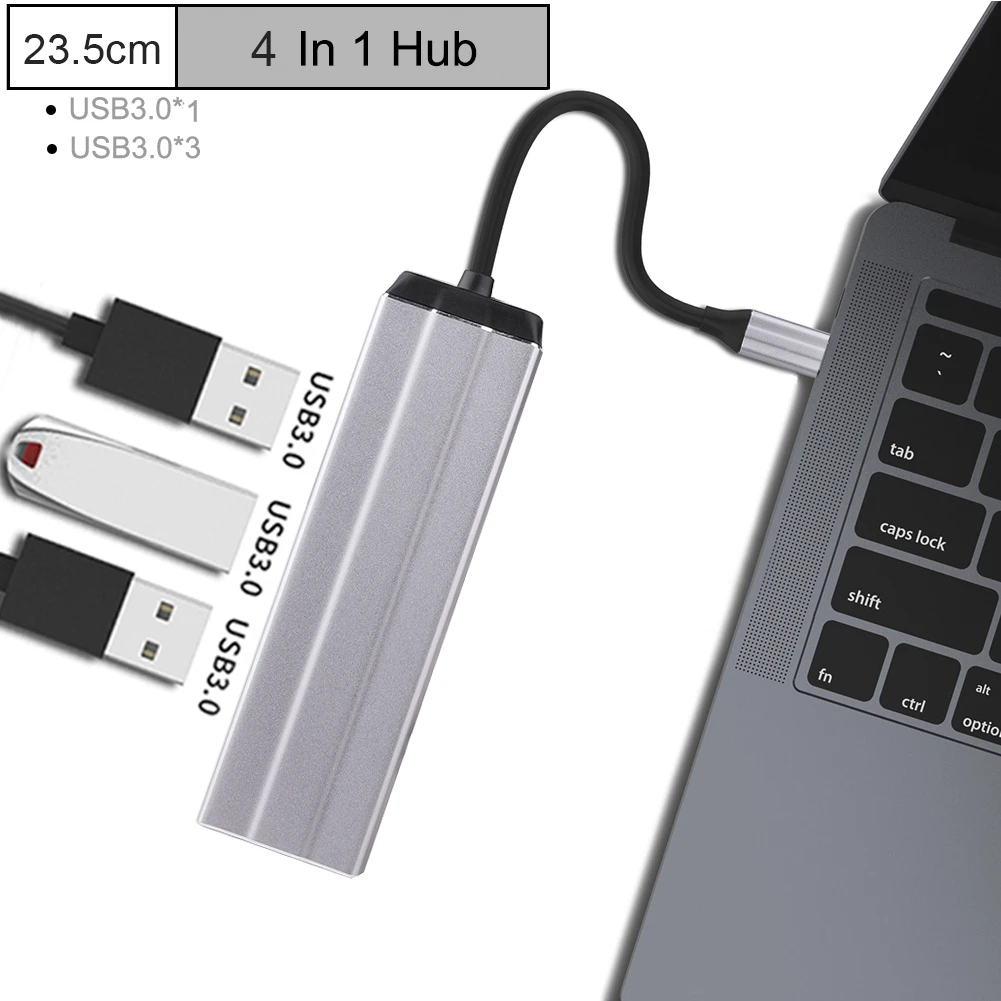 Type C USB 3,0 концентратор usb type C на 4 порта USB 3,0 адаптер type C 3,0 разветвитель для MacBook samsung Galaxy S9 huawei P20 Pro