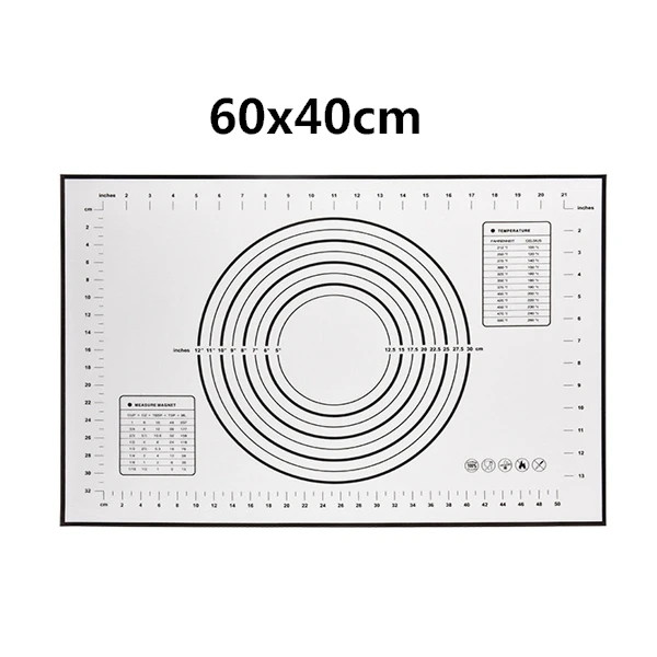 black-60-40 Ex-Big складной антипригарный силиконовый коврик для выпечки, разминающий тесто, коврик для выпечки, внутренний вкладыш, кухонные инструменты для приготовления пищи, 60 см* 80 см - Цвет: black-60-40