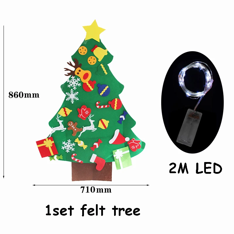 1 Набор DIY войлочные елочные украшения Navidad рождественские украшения для дома Natal Kerst год подарок для детей Xmas Noel - Цвет: 1set