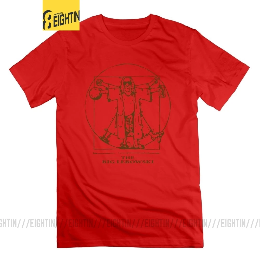 Большие футболки Lebowski, футболка с круглым воротником, футболки размера плюс, футболка с коротким рукавом для взрослых, хлопковая футболка - Цвет: Красный
