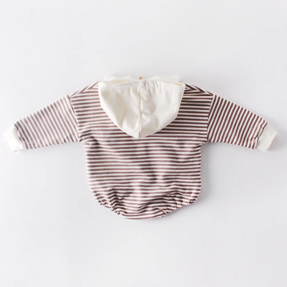 baby clothes cheap Newborn Baby Girl Boy Romper Toddler Jumpsuit Girls Stripes Long Sleeve Hooded Clothes Infant Boy Children Thicker Outfit Autumn Baby Bodysuits classic