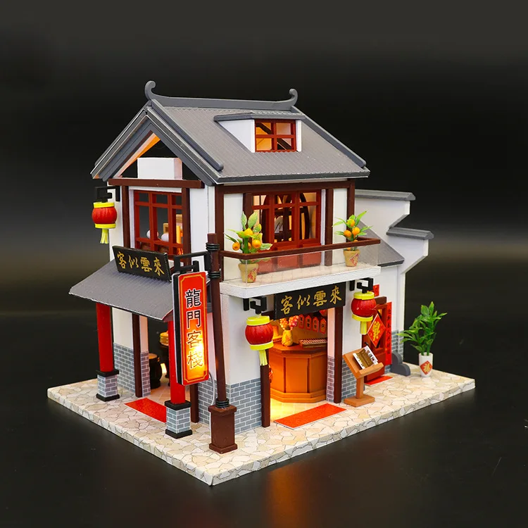 

M901 Dragon Inn DIY Creative Cabin Architecture Model Handmade Toy Gift Ali