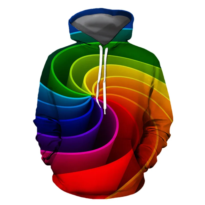 

2019 Cross-Border Fashion Digital hoodie color big code youth loose-fitting couples
