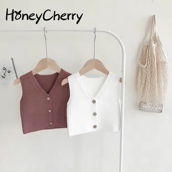 

2020 New Baby Girl Vest Baby Boys Girls' All-around 0-2-year-old Cardigan Cotton Yarn Knitted Sweater Vest Coat