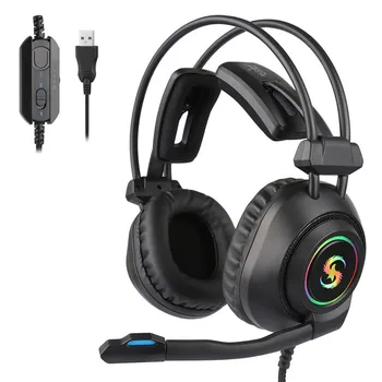 

Wired Surround Sound Gaming Headphones With Microphone Earphone with 3.5mm connector Audio input 40AUG29