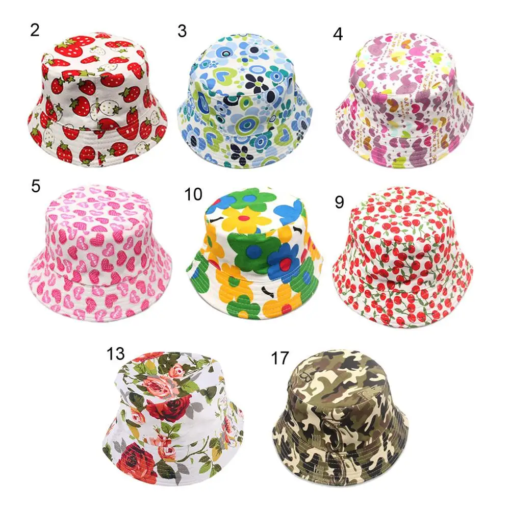 

Fashion Toddler Kids Baby Boys Girls Floral Pattern Bucket Hats Sun Helmet Hat Summer Accessory