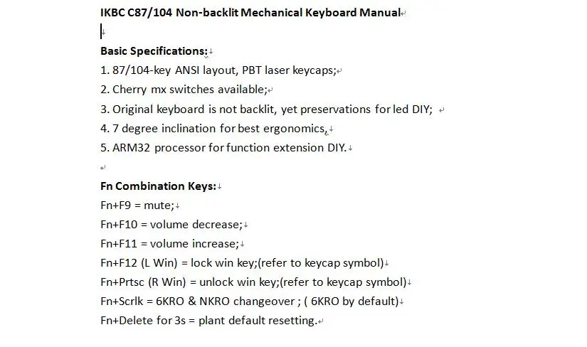 IkBC-C87 игровая машина клавиатура вишневая черная ось PBT Keycap Cherry Mx серебристый переключатель коричневая скорость без подсветки игровая клавиатура