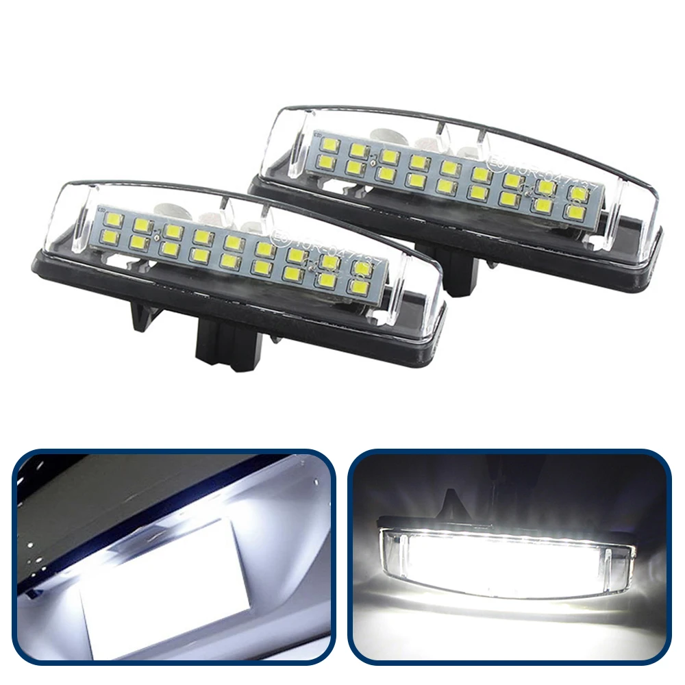 2Pcs LED Car Number License Plate Light For Toyota Camry Avensis Echo